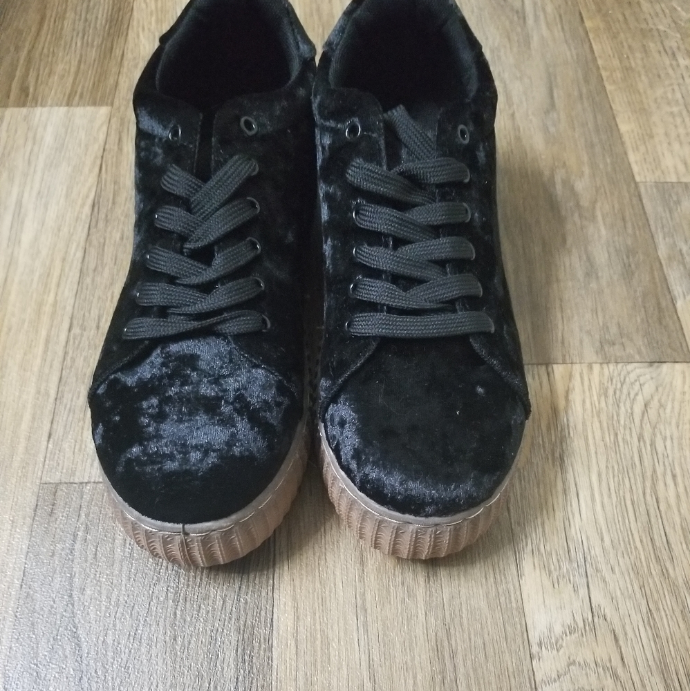 Quipid Crushed Velvet platform Sneakers - Picture 6 of 10